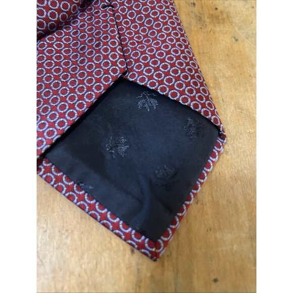 Brooks Brothers Maker Tie Men's Red Geometric Pure Silk Made In USA Woven/Italy - Picture 5 of 6